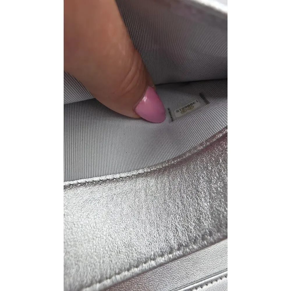 Chanel Silver-tone Interlocking CC Yen Wallet Bifold Wallet